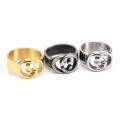 Mark hollow out fashionable punk high quality stainless steel couple jewelry vintage rings